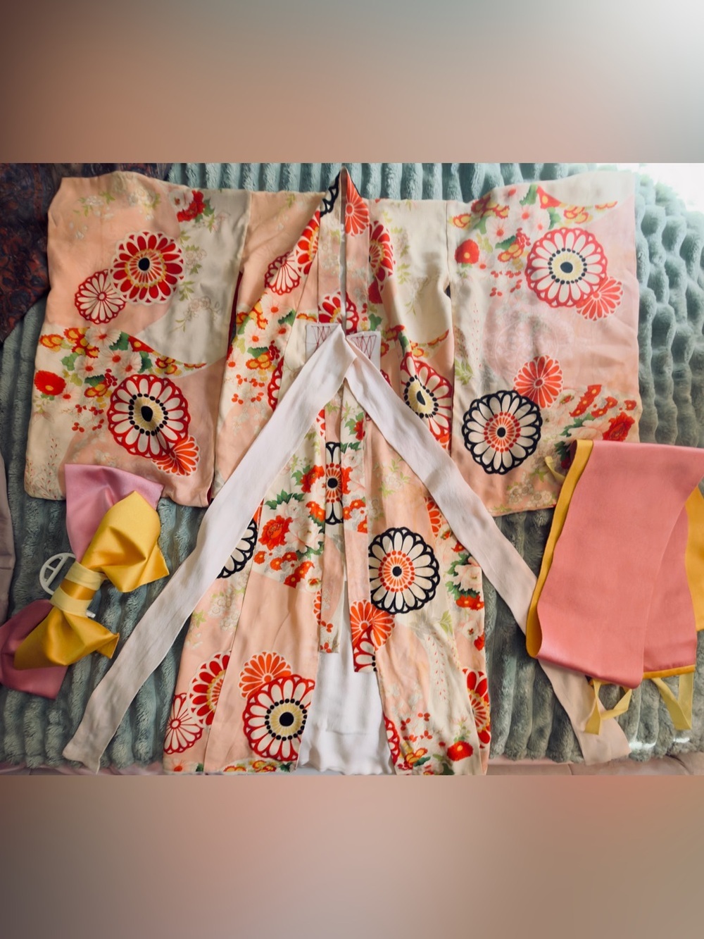 Children’s Blush Pink Floral Kimono Jacket - Picture 8 of 8